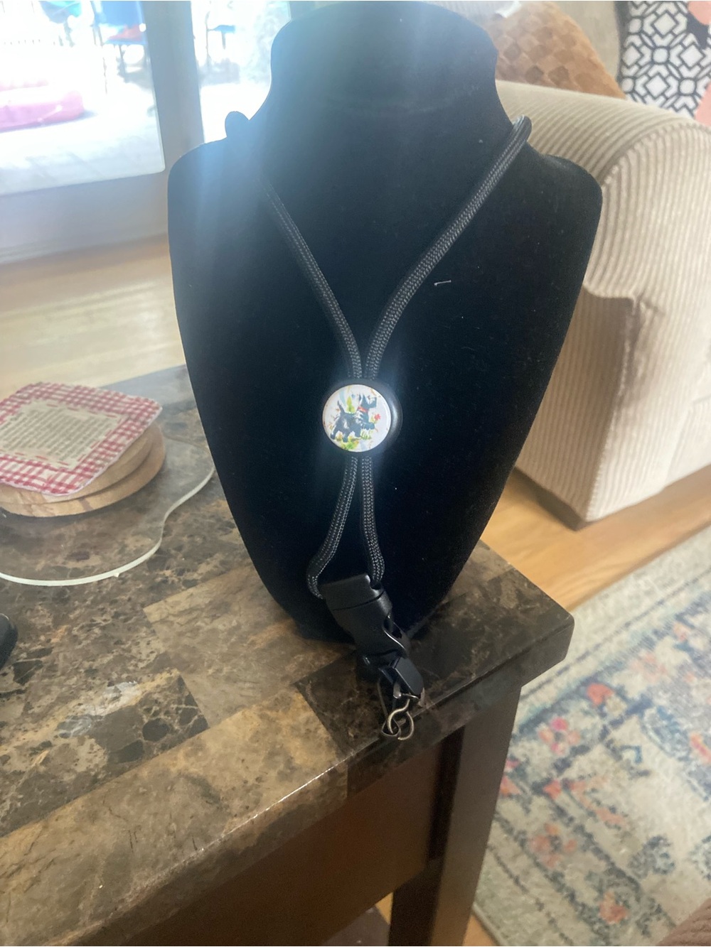 Western Style Bolo Tie with Floral lanyard